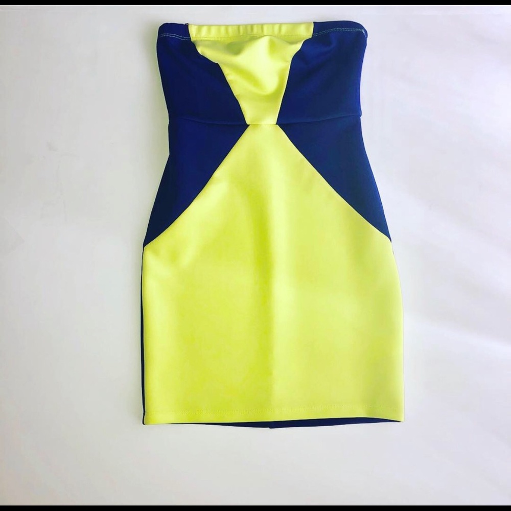 •Jump Girl• Neon green and blue  bodycon dress